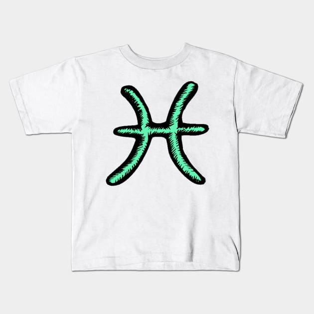 Zodiac - Pisces Kids T-Shirt by ShinyBat